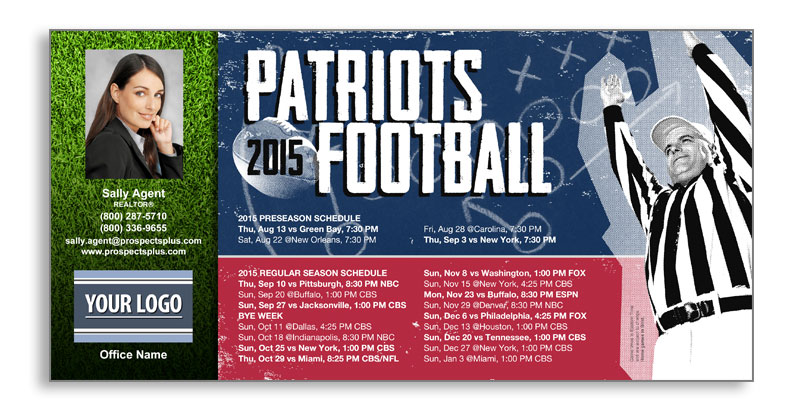 Football Schedule Postcards